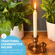 Load image into Gallery viewer, The Wee Willie Winkie Chamberstick – Brass Candle Holder with Snuffer