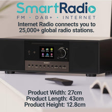 Load image into Gallery viewer, Majority INTERNET RADIO CD PLAYER with DAB+ & FM Radio and a Powerful Subwoofer | 120W 2.1 Speaker System | Smart Radio with Spotify, Podcasts, Bluetooth, 90+ Presets, TFT Display | Quadriga