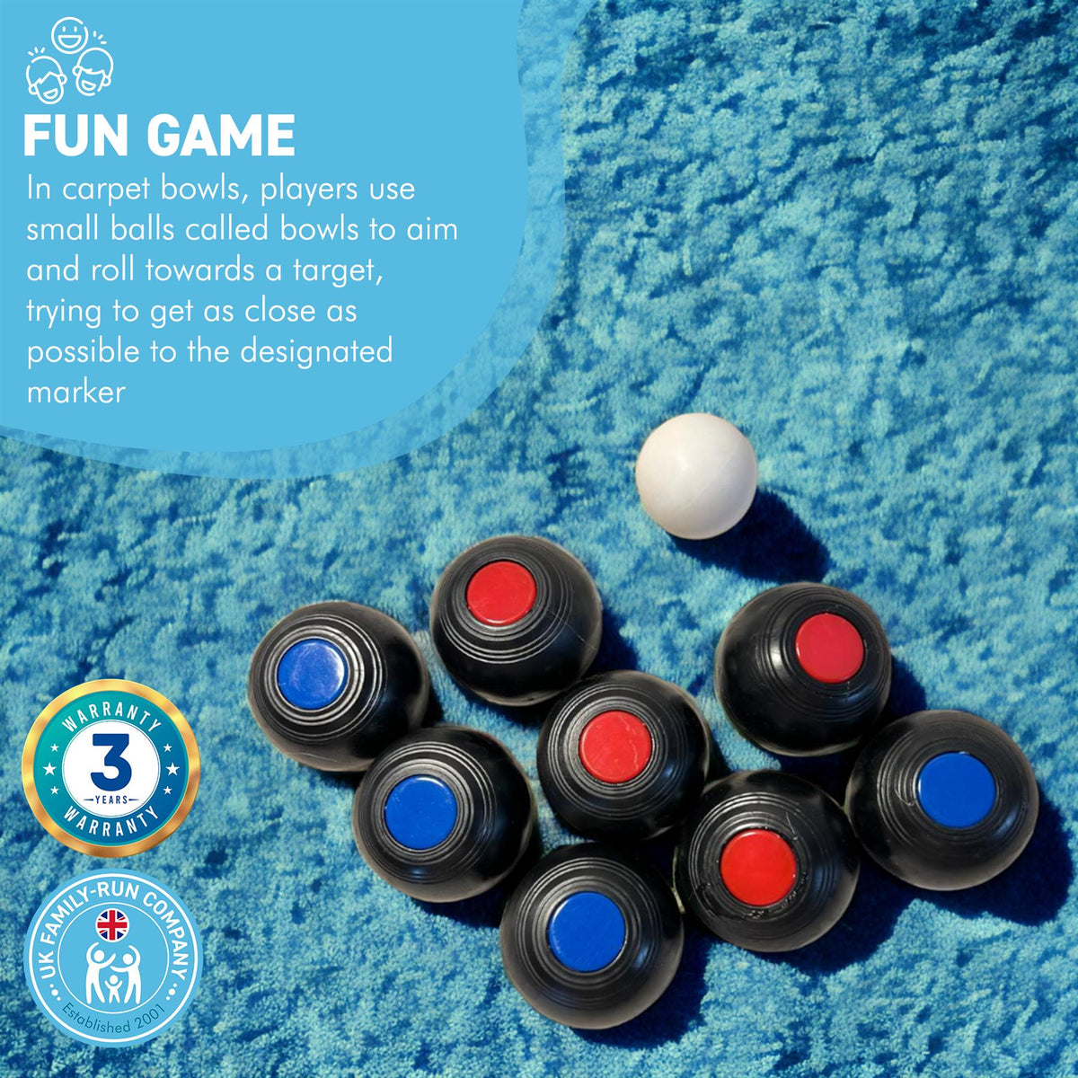 DRAKES CARPET BOWLS Indoor bowls set Bowls game for adults and chi