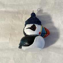 Load image into Gallery viewer, Ceramic Cute Puffin hanging ornament | Light Pull | Nautical Theme ceramic Cord Pull Light Pulls