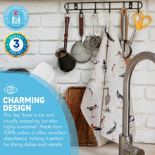 Load image into Gallery viewer, Waders Tea Towel | 100% Cotton | Large kitchen towel for drying| Hand towel with Waders | Bird themed gift | wildlife house Gift | Cotton tea towel | 70 cm x 50 cm