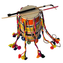 Load image into Gallery viewer, PUNJABI BHANGRA DOHL 30cm Tall Drum | Mango Wood | Percussion | Integrated Shoulder Rope Strap