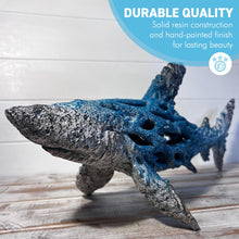 Load image into Gallery viewer, Hand-Painted Large Shark Ornament, 48cm Wide - Cast Resin Nautical Decor Gift for Ocean Lovers