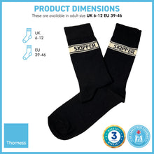 Load image into Gallery viewer, SKIPPER PAIR OF SOCKS | Sailing Gift | Gifts for boat owners | Nautical socks | Cotton rich | Adult Size UK 6-12 EU 39-46