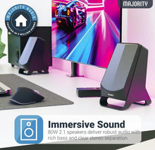 Load image into Gallery viewer, MAJORITY Bluetooth Active PC Speakers with Subwoofer | 80W, 2.1 Stereo Sound