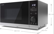 Load image into Gallery viewer, SHARP YC-PS254AU-S 25 Litre 900W Digital Microwave, 10 power levels, ECO Mode, defrost function, LED cavity light – Silver