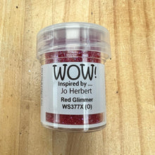 Load image into Gallery viewer, Wow! Embossing Powder 15ml | RED GLIMMER regular | Free your creativity and give your embossing sparkle