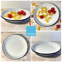Load image into Gallery viewer, 18CM WHITE ENAMEL DINNER PLATE | Pasta and Rice plate | Enamel plate | Single plate | Traditional dinner plate | Kitchen plate for pies, sides and dinner | 18cm diameter with 3cm depth

