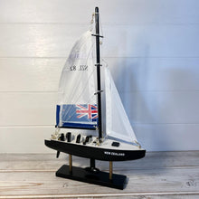 Load image into Gallery viewer, NEW ZEALAND AMERICAS CUP MODEL YACHT | Sailing | Yacht | Boats | Models | Sailing Nautical Gift | Sailing Ornaments | Yacht on Stand | 33cm (H) x 21cm (L) x 4cm (W)