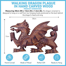 Load image into Gallery viewer, Walking Dragon Wooden Plaque, Wooden Mythical Flying Dragon Ornament
