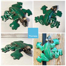 Load image into Gallery viewer, RECYCLED SALVAGED TIN METAL GECKO WALL HANGING | Garden Wall Hanging | Wall Hanging | Lizard | Home Decor | Outdoor Ornament | 3D Metal Craft | Art