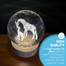 Load image into Gallery viewer, 3D Crystal Ball Night Light USB Lamp with Giraffe Design, Ludosphere LED Mood Lighting for Home, Bedroom, or Office Decor