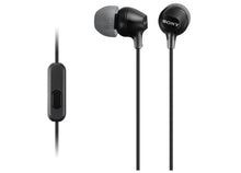 Load image into Gallery viewer, Sony black MDR-EX15AP In-Ear Wired Headphones | Finely balanced and discreetly styled | Lightweight secure fitting ergonomic silicone earbuds