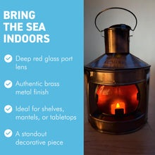 Load image into Gallery viewer, Vintage Style 20cm 𝗠𝗘𝗧𝗔𝗟 𝗣𝗢𝗥𝗧 𝗟𝗔𝗡𝗧𝗘𝗥𝗡 – 𝗡𝗔𝗨𝗧𝗜𝗖𝗔𝗟 𝗧𝗘𝗔 𝗟𝗜𝗚𝗛𝗧 𝗛𝗢𝗟𝗗𝗘𝗥 Maritime Gift