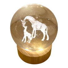 Load image into Gallery viewer, 3D Crystal Ball Night Light USB Lamp with Giraffe Design, Ludosphere LED Mood Lighting for Home, Bedroom, or Office Decor