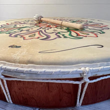 Load image into Gallery viewer, Decorated 50cm Shamanic Celebration Hand Drum with Beater- acoustic-Drumming Reduces Tension, Anxiety, and Stress.