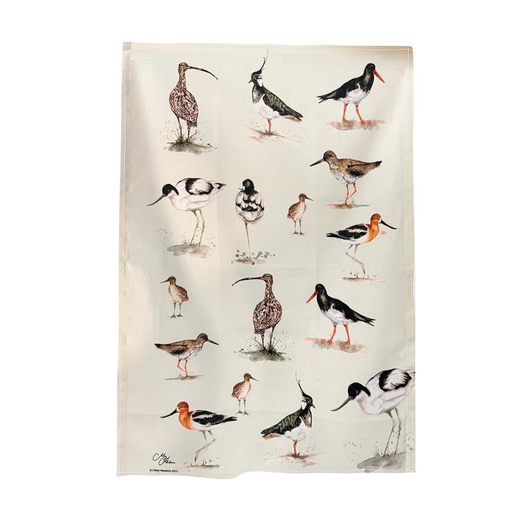 Waders Tea Towel | 100% Cotton | Large kitchen towel for drying| Hand towel with Waders | Bird themed gift | wildlife house Gift | Cotton tea towel | 70 cm x 50 cm