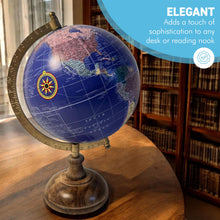 Load image into Gallery viewer, 20cm Globe with Wooden Base & Metal Arc - Rotating Vintage World Globe, Educational Geographic Desktop Accessory