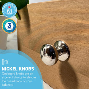 MULBERRY NICKEL KNOB | Single door knob | Nickel cupboard knobs | Cabinet hardware | Antique nickel cupboard handles | Cupboard door handles | 30mm