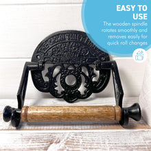 Load image into Gallery viewer, Elegant Black 'Crown' Iron Toilet Roll Holder – Decorative, Durable, and Stylish Bathroom Accessory