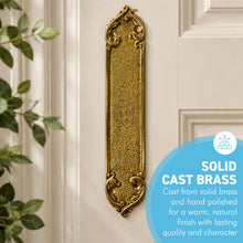 Load image into Gallery viewer, The Arcadia Finger Plate – A Slim Solid Brass Door Push Plate