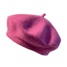 Load image into Gallery viewer, Pink French Beret Hat | Classic wool hat | One size | French cap |  Fancy dress theme hat | Vintage French Beret solid colour | Unisex style ideal for men and women