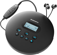 Load image into Gallery viewer, Oakcastle CD100 Rechargeable Bluetooth CD Player | 12hr Portable Playtime | In Car Compatible Personal CD Player | Headphones Included, AUX Output, Anti-Skip Protection, Custom EQ, CD Walkman (Black)