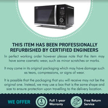 Load image into Gallery viewer, SHARP YC-QS204AU-B Compact 20 Litre 800W Digital FLATBED Microwave, 10 power levels, ECO Mode, defrost function, LED cavity light – Black