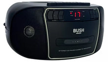 Load image into Gallery viewer, Bush CD Radio Cassette Boombox |  Black with Silver trim | CD rewritable compatible | FM tuner | Stereo speakers  | 2 Watts
