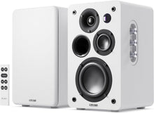Load image into Gallery viewer, Refurbished Majority white ACTIVE BOOKSHELF SPEAKERS | 2.2 Stereo System | 5.3 Bluetooth, USB Playback & Charging | AUX, HDMI ARC, Optical, Phono | TV, PC, Turntable & Gaming Speakers | D100X