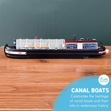 Load image into Gallery viewer, Detailed 20cm Wooden Model Canal Narrowboat Barge 'Ferret' | Fully Assembled, OO Gauge | Ideal Canal Boat & Narrowboat Gift