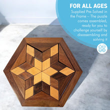 Load image into Gallery viewer, Challenging 30-Piece Hexagon-Shaped Wooden Brain Teaser Puzzle for All Ages, Fun and Educational Mind Game