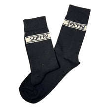 Load image into Gallery viewer, SKIPPER PAIR OF SOCKS | Sailing Gift | Gifts for boat owners | Nautical socks | Cotton rich | Adult Size UK 6-12 EU 39-46
