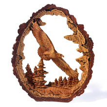 Load image into Gallery viewer, 𝗙𝗟𝗬𝗜𝗡𝗚 𝗘𝗔𝗚𝗟𝗘 𝗦𝗖𝗨𝗟𝗣𝗧𝗨𝗥𝗘, Resin Wood Effect Bird of Prey Figurine, Decorative Wildlife Ornament for Home & Office