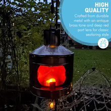 Load image into Gallery viewer, Vintage Style 20cm 𝗠𝗘𝗧𝗔𝗟 𝗣𝗢𝗥𝗧 𝗟𝗔𝗡𝗧𝗘𝗥𝗡 – 𝗡𝗔𝗨𝗧𝗜𝗖𝗔𝗟 𝗧𝗘𝗔 𝗟𝗜𝗚𝗛𝗧 𝗛𝗢𝗟𝗗𝗘𝗥 Maritime Gift