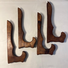 Load image into Gallery viewer, Set of Four, 25cm, 9.5 inch Folding Wooden Plate Stands - Salver, Photo Plate, Display Stand, Wooden Bracket, Picture Frame Holder