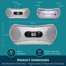 Load image into Gallery viewer, Bush Bluetooth CD Boombox – Programmable CD Player with EASY-TO-READ LCD DISPLAY | 2 x 1 Watts RMS Power – Great portable sound