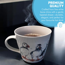 Load image into Gallery viewer, Puffin Trio Mug, 100% Bone China, Gift for Nature Lovers, Coastal Home Decor