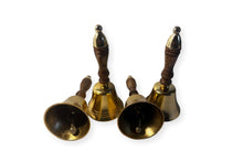Load image into Gallery viewer, Set of Four Elegant 18cm Aluminium Library Hand Bell with Antique Brass Finish and Wooden Handle