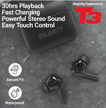 Load image into Gallery viewer, Majority Tru 1 WIRELESS BLUETOOTH EARBUDS, Bluetooth 5.3 Headphones, IPX7 Waterproof Earphones, Ear Buds With Quick Charge, Touch Control Earphones, 30 Hour Playtime Earpods, Tru 1 Wireless Earphones