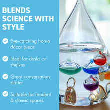 Load image into Gallery viewer, Stunning Teardrop Galileo Thermometer – A Timeless Blend of Science & Style