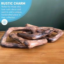 Load image into Gallery viewer, Rustic Wooden rectangular 5-Link Chain Ornament for Home Decor, Ideal for Living Room, Shelf, and Coffee Table Decoration