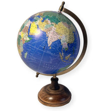 Load image into Gallery viewer, 20cm Globe with Wooden Base & Metal Arc, Rotating Vintage World Globe, Educational Geographic Desktop Accessory