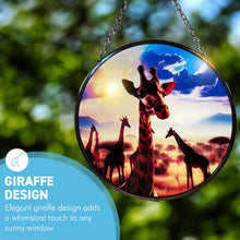 Load image into Gallery viewer, 6-Inch Giraffe Design Stained Glass Suncatcher - Handcrafted Decorative Sun Catcher for Windows