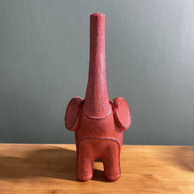 Load image into Gallery viewer, Good Luck Resin Elephant Ornament with Raised Trunk and Leather Look Finish