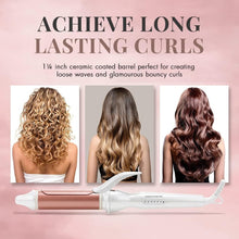 Load image into Gallery viewer, Pro Curling Tongs 34mm Ceramic Curling Wand for Short to Long Hairstyles - Easy to Use Hair Curler - 100°C -200°C Temperature, 2M Swivel Cord, Rose Gold by Lily England (34mm)

