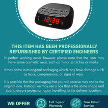 Load image into Gallery viewer, Bush Black Clock Radio | FM AM Clock radio | 10 AM & 10 FM Station Presets | Dual Alarm