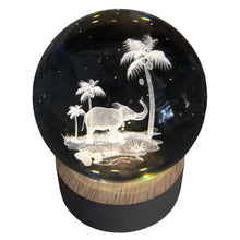 Load image into Gallery viewer, USB-Powered 3D Crystal Ball Night Light with Elephant Design - Ludosphere LED Lamp for Home Decor