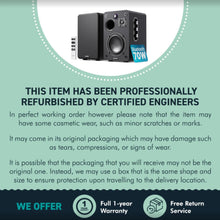 Load image into Gallery viewer, Refurbished Majority D70X 𝗕𝗟𝗨𝗘𝗧𝗢𝗢𝗧𝗛 𝗕𝗢𝗢𝗞𝗦𝗛𝗘𝗟𝗙 𝗦𝗣𝗘𝗔𝗞𝗘𝗥𝗦 – Powered Stereo, USB Playback & Charging, HDMI ARC, Optical, Phono, Aux, Turntable Compatible, Extra Bass, Black