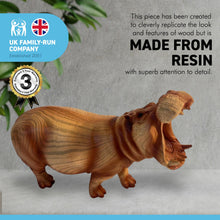 Load image into Gallery viewer, FEARSOME HIPPOPOTOMOUS IN WOOD EFFECT RESIN  |Ornaments for The Home | Home Accessories | Hippo Lover Gift Birthday Friendship Gifts | Wildlife Animal Lover Gift| Hippo Statue